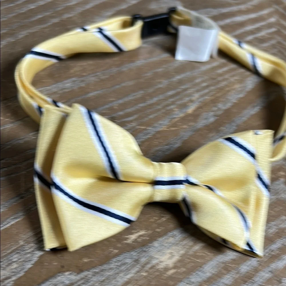 The Children’s Place Boys Yellow Bow Tie with Blue & White Stripes